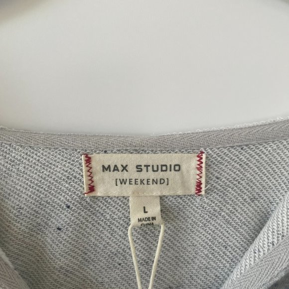 Max Studio (Weekend) Heather Gray Sleeveless Hoodie Dress, L,‎ NWT - Picture 4 of 5